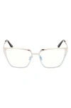 Tom Ford 56mm Square Blue Light Blocking Optical Glasses In Multi