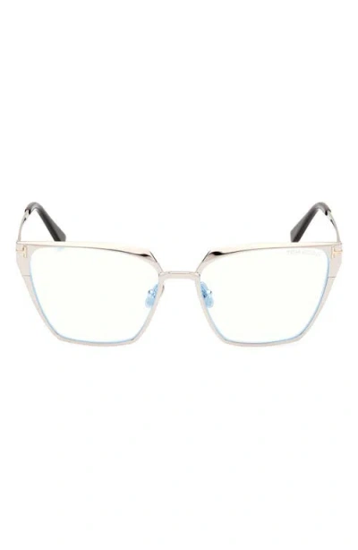 Tom Ford 56mm Square Blue Light Blocking Optical Glasses In Multi