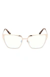 Tom Ford 56mm Square Blue Light Blocking Optical Glasses In Multi
