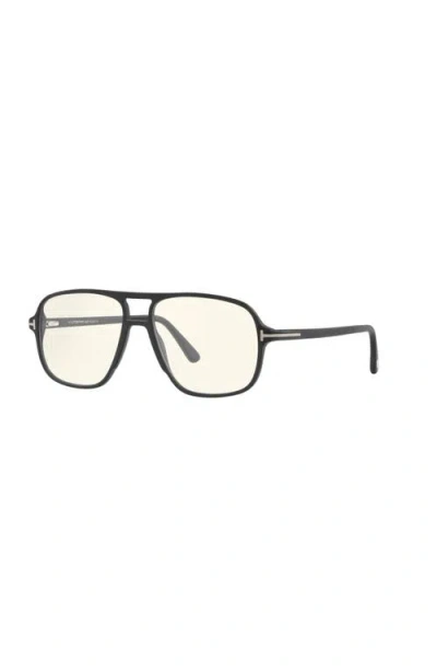 Tom Ford 56mm Square Optical Glasses In Black