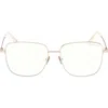 Tom Ford 56mm Square Optical Glasses In Purple