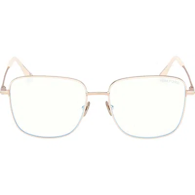 Tom Ford 56mm Square Optical Glasses In Purple