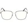 Tom Ford 56mm Square Optical Glasses In Transparent