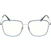 Tom Ford 56mm Square Optical Glasses In White