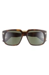 Tom Ford 56mm Square Sunglasses In Havana/green