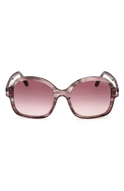Tom Ford 57mm Butterfly Sunglasses In Pink