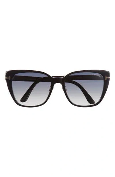Tom Ford 57mm Cat Eye Sunglasses In Black