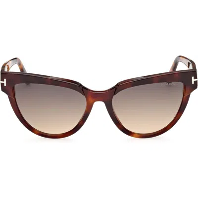 Tom Ford 57mm Cat Eye Sunglasses In Brown