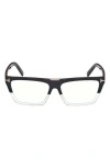 Tom Ford Women's Opticals Black 57mm Opticals In Color Block Black/crystal