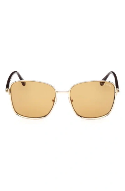 Tom Ford 57mm Square Sunglasses In Gold