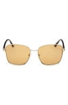 Tom Ford 57mm Square Sunglasses In Gold/brown