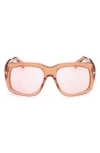 Tom Ford 57mm Square Sunglasses In Shiny Light Brown/violet