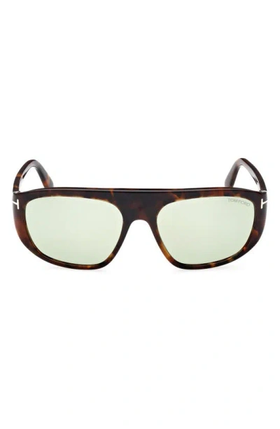 Tom Ford 58mm Pilot Sunglasses In Green