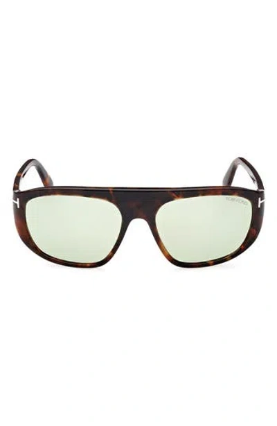Tom Ford 58mm Pilot Sunglasses In Brown