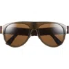 Tom Ford 58mm Pilot Sunglasses In Brown