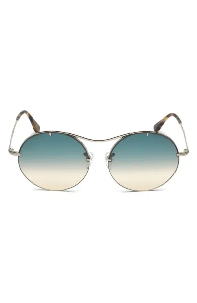 Tom Ford 58mm Round Metal Sunglasses In Metallic