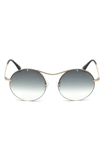 Tom Ford 58mm Round Sunglasses In Gold