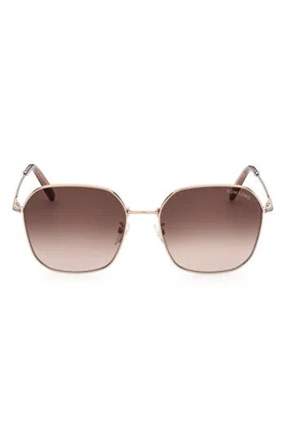 Tom Ford 59mm Geometric Sunglasses In Brown