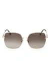 Tom Ford 59mm Gradient Square Sunglasses In Gold