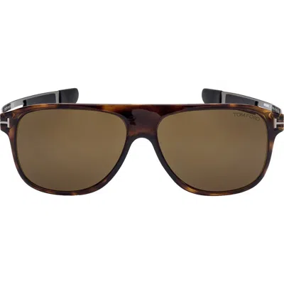 Tom Ford 59mm Navigator Sunglasses In Brown