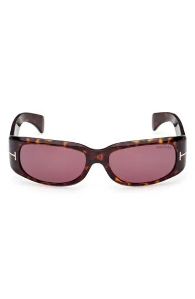 Tom Ford 59mm Rectangular Sunglasses In Brown