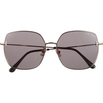 Tom Ford 59mm Square Gradient Sunglasses In Brown