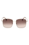 Tom Ford 59mm Square Sunglasses In Shiny Rose Gold/brown