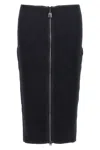 Tom Ford Panelled Leather And Cotton-blend Jersey Midi Skirt