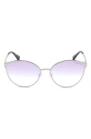 Tom Ford 60mm Geometric Sunglasses In Shiny Palladium / Gradient