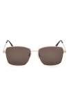 Tom Ford 60mm Gradient Rectangle Sunglasses In Shiny Rose Gold/smoke