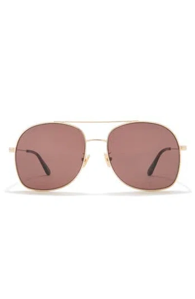 Tom Ford 60mm Oversize Sunglasses In Gold