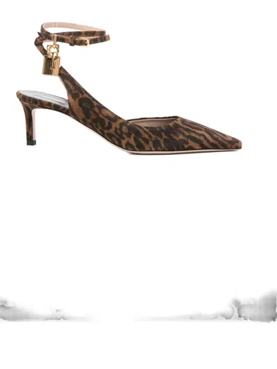 Tom Ford 60mm Padlock Ankle-strap Pumps In Brown