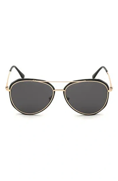Tom Ford 60mm Pilot Sunglasses In Brown