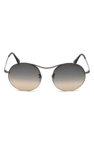 Tom Ford 60mm Round Sunglasses In Black