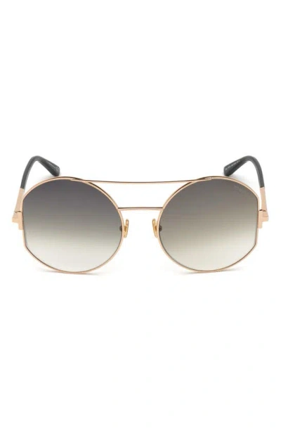 Tom Ford 60mm Round Sunglasses In Gold