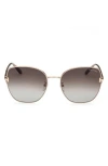 Tom Ford 61mm Butterfly Sunglasses In Shiny Rose Gold/roviex