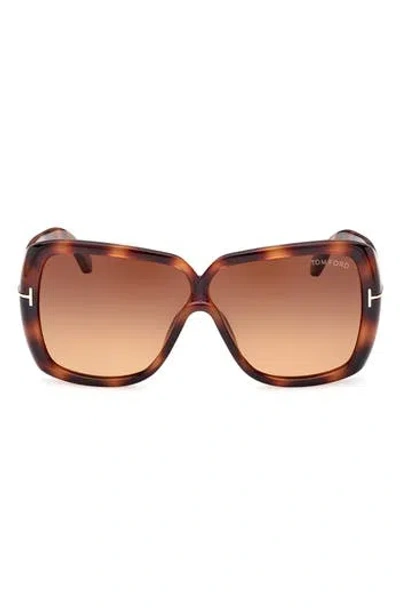 Tom Ford 61mm Geometric Sunglasses In Brown