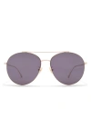 Tom Ford 61mm Round Sunglasses In Shiny Rose Gold / Smoke