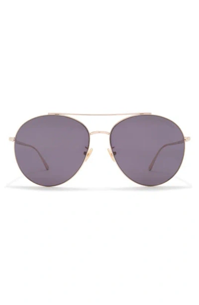 Tom Ford 61mm Round Sunglasses In Gold