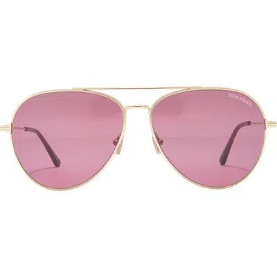 Tom Ford 62mm Pilot Sunglasses In Pink