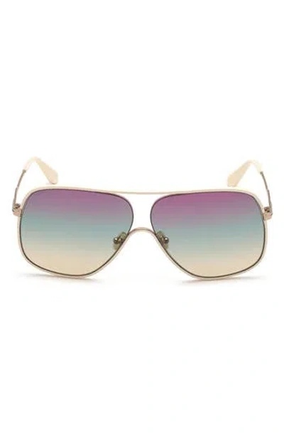 Tom Ford 64mm Square Sunglasses In Shiny Rose Gold/gradient