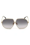 Tom Ford 66mm Geometric Sunglasses In Rose Gold/smoke