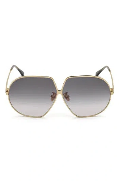Tom Ford 66mm Geometric Sunglasses In Rose Gold/smoke