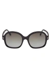 Tom Ford 68mm Butterfly Sunglasses In Black