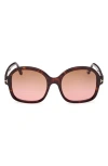 Tom Ford Hanley Brown Butterfly Ladies Sunglasses Ft1034 52f 57 In Brown