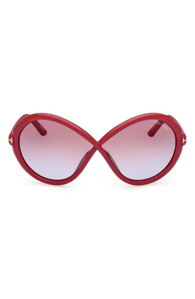 Tom Ford 68mm Gradient Butterfly Sunglasses In Red