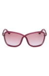 Tom Ford 68mm Gradient Square Sunglasses In Violet / Violet Mirror