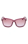 Tom Ford 68mm Gradient Square Sunglasses In Violet/violet Mirror