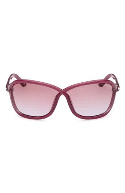 Tom Ford 68mm Gradient Square Sunglasses In Violet/violet Mirror