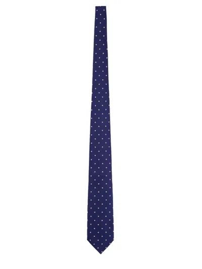 Tom Ford 8 Cm Polka Dot Silk Tie In Blue